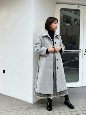 eL】 Short Beaver Balmacaan Coat/891828を使った人気ファッション 