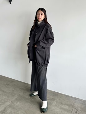 「JEANASIS（ジーナシス）のアイテム（ミリタリージャケット）」を使った、古屋美咲さん（レディース・167cm）の秋コーディネート