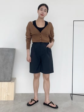 「ジーナシス」｜「アイテム（タンクトップ）」を使った、古屋美咲さん（レディース・167cm）の春コーディネート