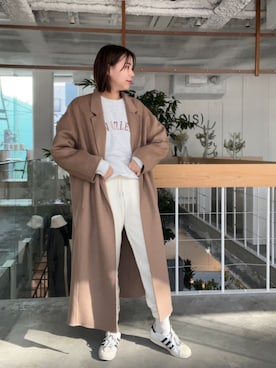 「JEANASIS（ジーナシス）のアイテム（その他アウター）」を使った、古屋美咲さん（レディース・166cm）の冬コーディネート
