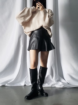 「モノトーン」｜honoさん（レディース・154cm）の秋コーディネート