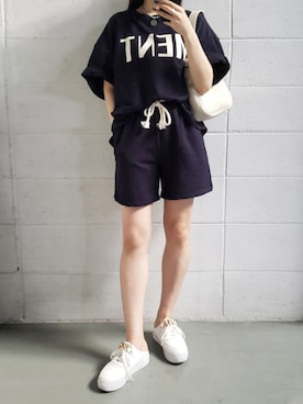「ルームウェア」｜「アイテム（ジャケット/アウター）」を使った、honoさん（レディース・154cm）の夏コーディネート