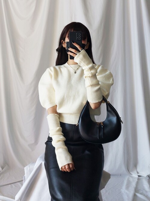 セール】※センターラインタイトフェイクレザースカート