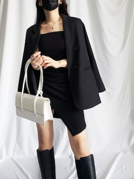 「セットアップスタイル」｜「アイテム（ワンピース/ドレス）」を使った、honoさん（レディース・154cm）の春コーディネート