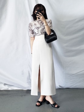 「ナロースカート」｜honoさん（レディース・154cm）の夏コーディネート