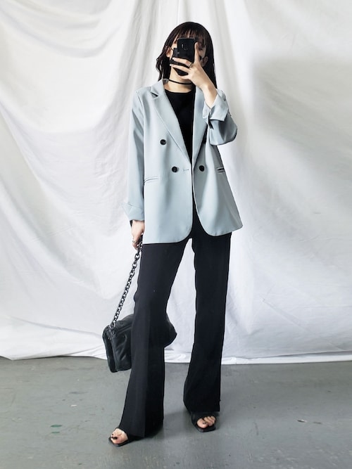 9color 】袖ロールアップダブルテーラードジャケット（テーラード