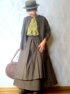 「サークルバッグ」｜「アイテム（その他シューズ）」を使った、とんピン♪さん（レディース・158cm）の夏コーディネート