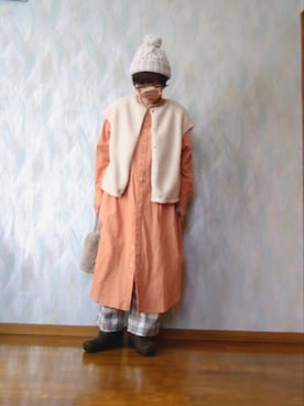 「サマンサモスモス」｜「アイテム（シャツワンピース）」を使った、とんピン♪さん（レディース・158cm）の冬コーディネート