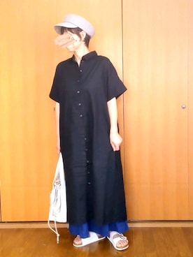 「マリン」｜「アイテム（シャツワンピース）」を使った、とんピン♪さん（レディース・158cm）の夏コーディネート