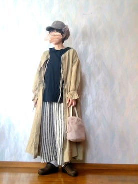 「kazumiコラボ」｜「アイテム（キャップ）」を使った、とんピン♪さん（レディース・158cm）の秋コーディネート