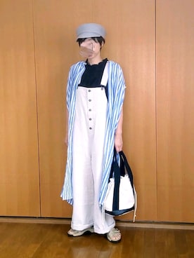 「スポサン」｜「アイテム（サロペット/オーバーオール）」を使った、とんピン♪さん（レディース・158cm）の夏コーディネート