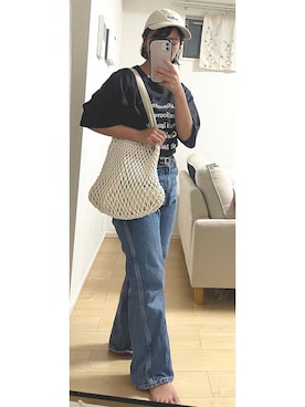 「BEN DAVIS（ベンデイビス）のアイテム（キャップ）」を使った、marieさん（レディース・144cm）の夏コーディネート