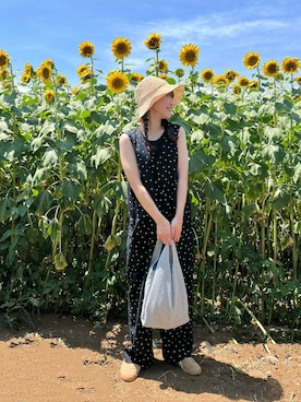 「大人かわいい」｜「アイテム（オールインワン・サロペット）」を使った、aonoさん（レディース・157cm）の夏コーディネート