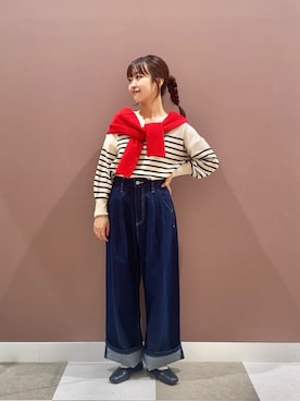 「アイテム（バレエシューズ）」を使った、aonoさん（レディース・157cm）の秋コーディネート