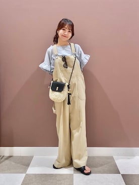 「ブラウス」｜「アイテム（オールインワン・サロペット）」を使った、aonoさん（レディース・157cm）の夏コーディネート