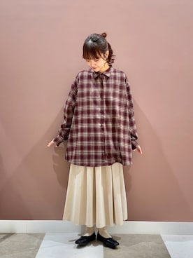 「アイテム（バレエシューズ）」を使った、aonoさん（レディース・157cm）の秋コーディネート