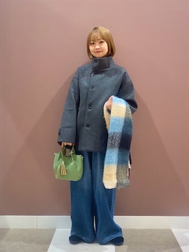 「アイテム（ジャケット/アウター、グレー系）」を使った、aonoさん（レディース・157cm）の冬コーディネート