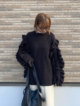 「LAATO（ラート）のアイテム」を使った、aonoさん（レディース・157cm）の冬コーディネート