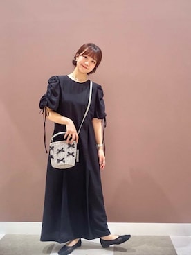 「黒ワンピ」｜aonoさん（レディース・157cm）の夏コーディネート
