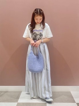 「フェスコーデ」｜「アイテム（スカート）」を使った、aonoさん（レディース・157cm）の夏コーディネート