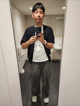 「GU（ジーユー）のアイテム」を使った、akkunn_akkunnさん（メンズ・180cm）の夏コーディネート