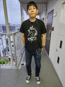 「MARITHE + FRANCOIS GIRBAUD（マリテフランソワジルボー）のアイテム（ベスト）」を使った、akkunn_akkunnさん（メンズ・180cm）の春コーディネート