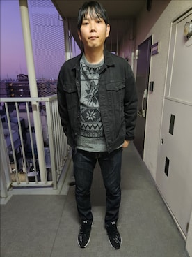 「H&M（エイチ・アンド・エム）のアイテム（デニムジャケット）」を使った、akkunn_akkunnさん（メンズ・180cm）の秋コーディネート