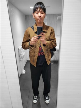 「MARITHE + FRANCOIS GIRBAUD（マリテフランソワジルボー）のアイテム（ブルゾン）」を使った、akkunn_akkunnさん（メンズ・180cm）の秋コーディネート