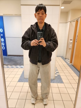 「アイテム（ダウンジャケット/コート）」を使った、akkunn_akkunnさん（メンズ・180cm）の秋コーディネート