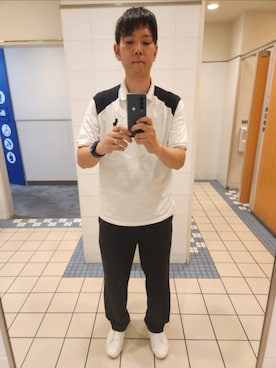 「ラルフローレンのアイテム（ポロシャツ、ホワイト系）」を使った、akkunn_akkunnさん（メンズ・180cm）の夏コーディネート