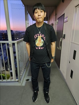 「MARITHE + FRANCOIS GIRBAUD（マリテフランソワジルボー）のアイテム（ベスト）」を使った、akkunn_akkunnさん（メンズ・180cm）の夏コーディネート