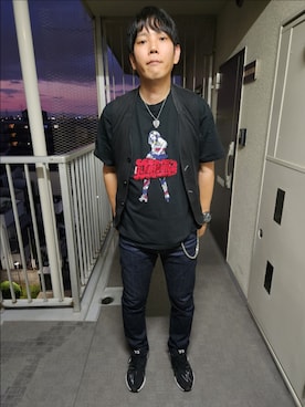 「MARITHE + FRANCOIS GIRBAUD（マリテフランソワジルボー）のアイテム（ベスト）」を使った、akkunn_akkunnさん（メンズ・180cm）の夏コーディネート