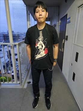 「MARITHE + FRANCOIS GIRBAUD（マリテフランソワジルボー）のアイテム（ベスト）」を使った、akkunn_akkunnさん（メンズ・180cm）の春コーディネート