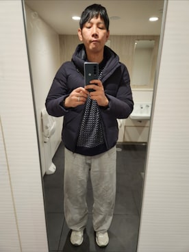 「アイテム（ダウンジャケット/コート）」を使った、akkunn_akkunnさん（メンズ・180cm）の冬コーディネート