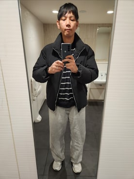 「アイテム（ポロシャツ）」を使った、akkunn_akkunnさん（メンズ・180cm）の冬コーディネート