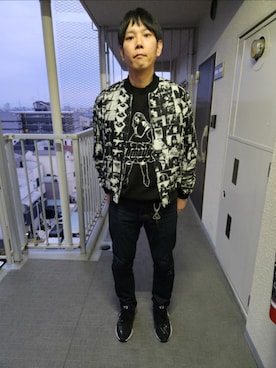 「Y-3（ワイスリー）のアイテム」を使った、akkunn_akkunnさん（メンズ・180cm）の冬コーディネート