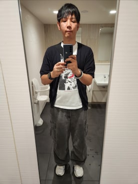 「アイテム（カーディガン/ボレロ）」を使った、akkunn_akkunnさん（メンズ・180cm）の夏コーディネート