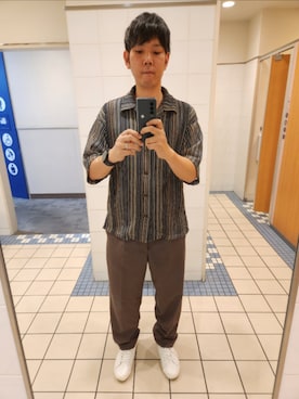 「GU（ジーユー）のアイテム」を使った、akkunn_akkunnさん（メンズ・180cm）の夏コーディネート