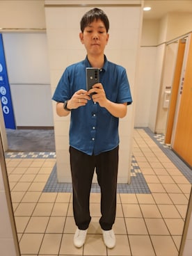 「NANO universe（ナノユニバース）のアイテム（シャツ/ブラウス）」を使った、akkunn_akkunnさん（メンズ・180cm）の春コーディネート
