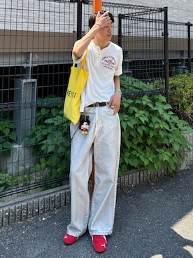 「ホワイトデニム」｜Harutoさん（メンズ・180cm）の夏コーディネート