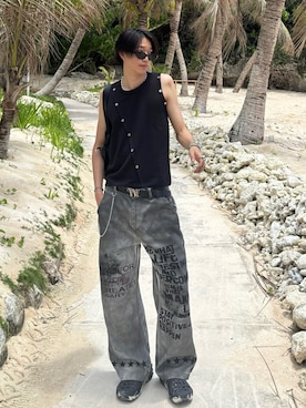 「MERRELL（メレル）のアイテム」を使った、Harutoさん（メンズ・180cm）の夏コーディネート