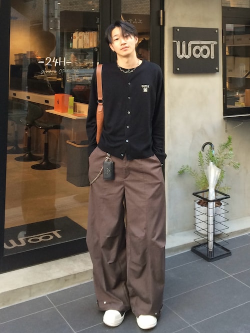 「FreeZone（フリーゾーン）の不規則なスチールネックレス（ネックレス）」を使った、Harutoさん（メンズ・180cm）の冬コーディネート