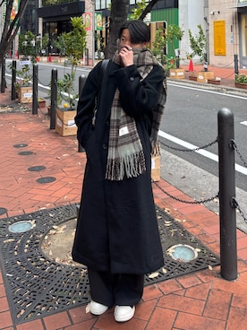 「アイテム（チェスターコート）」を使った、Harutoさん（メンズ・180cm）の冬コーディネート