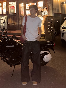 「アイテム（バッグ）」を使った、Harutoさん（メンズ・180cm・10代）の秋コーディネート