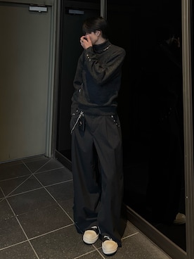 「アイテム（スラックス）」を使った、Harutoさん（メンズ・180cm）の冬コーディネート