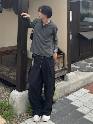 「WESTBOY(ウエストボーイ)の厚底 レザースニーカー WO25S13SH09【WB ORIGINALS】(スニーカー)」を使った、Harutoさん(メンズ・180cm)の秋コーディネート