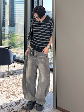 「YOLO（ヨーロ）のアイテム」を使った、Harutoさん（メンズ・180cm）の春コーディネート