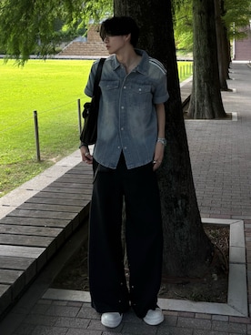 「AAKAM（アーカム）のアイテム」を使った、Harutoさん（メンズ・180cm）の夏コーディネート