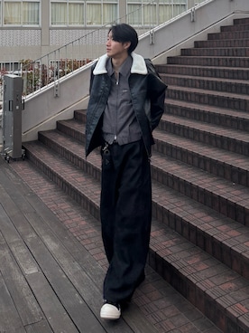 「アイテム（ウォレットチェーン）」を使った、Harutoさん（メンズ・180cm・20代）の冬コーディネート