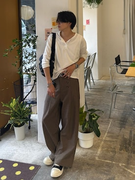「TORY BURCH（トリーバーチ）のアイテム」を使った、Harutoさん（メンズ・180cm）の夏コーディネート